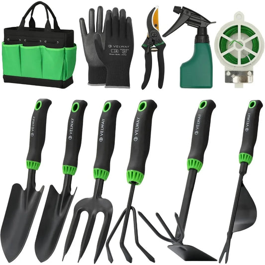 Garden Tools Set Ergonomic Handles Rust Proof Carry Bag