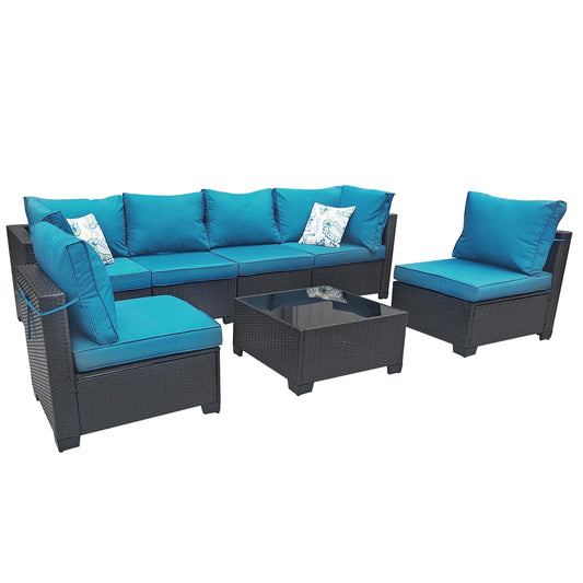 Premium Seven Piece All Weather Wicker Outdoor Patio Furniture Set