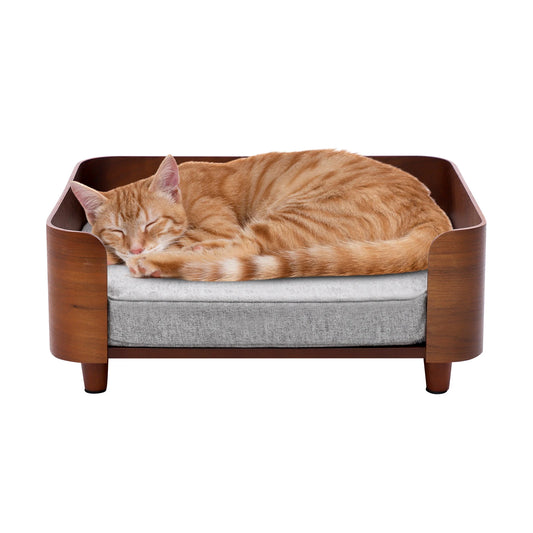Elevated Pet Sofa Bed Wood Legs Machine Washable Dog Cat
