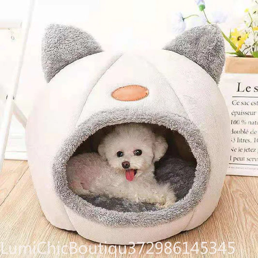 Breathable Cotton Cave Pet Tent Bed Warm Comfort Nest House