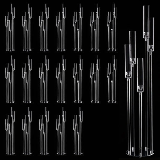 Elegant Five Arm Acrylic Candelabra For Wedding And Home Decor