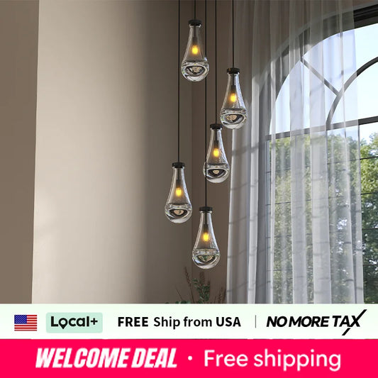 Zhikea Five Light Adjustable Cluster Pendant Ceiling Light