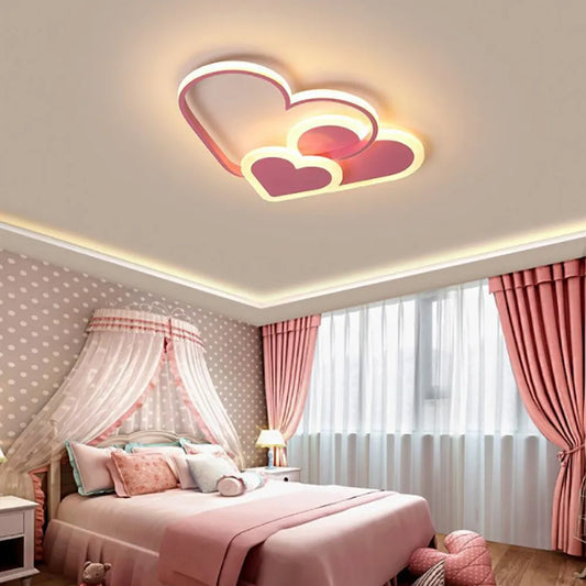 Heart Shaped LED Ceiling Lamp With Remote Control And Dimming