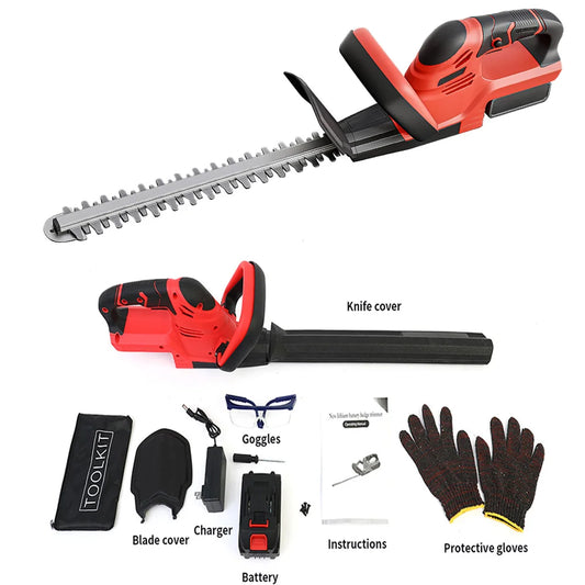 Cordless Electric Hedge Trimmer With Battery For Garden Maintenance