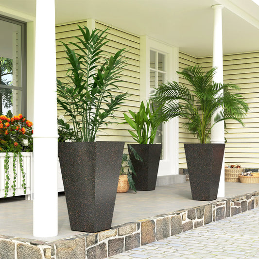 Modern Stackable Tapered Planters For Outdoor Garden Decor