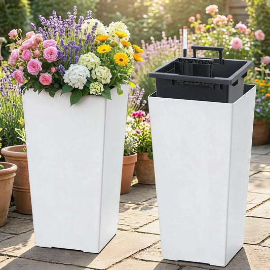 HiMISS Modern Self Watering Planter Pots With Efficient Drainage