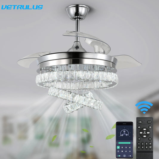 Vetrulus Ceiling Fan With Led Light And Remote Control