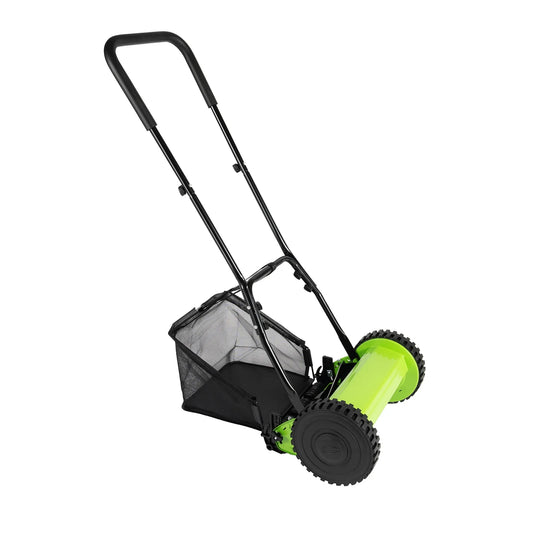 5 Blade Manual Push Reel Lawn Mower With Collector Bag